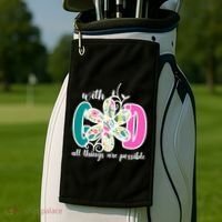 With God All Things Are Possible Floral Faith Golf Towel thumb 2