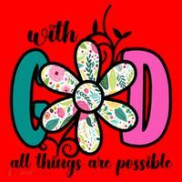 With God All Things Are Possible Floral Faith Santa Hat thumb 1