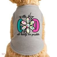 With God All Things Are Possible Floral Faith Doggie Tank thumb 0
