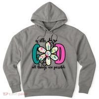 With God All Things Are Possible Floral Faith Hoodie thumb 0