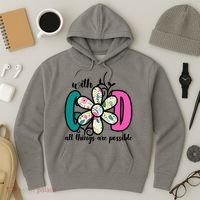 With God All Things Are Possible Floral Faith Hoodie thumb 3