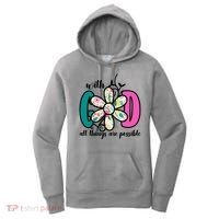 With God All Things Are Possible Floral Faith Women's Hoodie thumb 0
