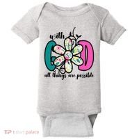 With God All Things Are Possible Floral Faith Baby Bodysuit thumb 0