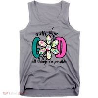With God All Things Are Possible Floral Faith Tank Top thumb 0