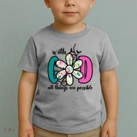 With God All Things Are Possible Floral Faith Toddler T-Shirt thumb 2