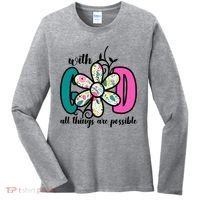 With God All Things Are Possible Floral Faith Women's Long Sleeve Shirt thumb 0