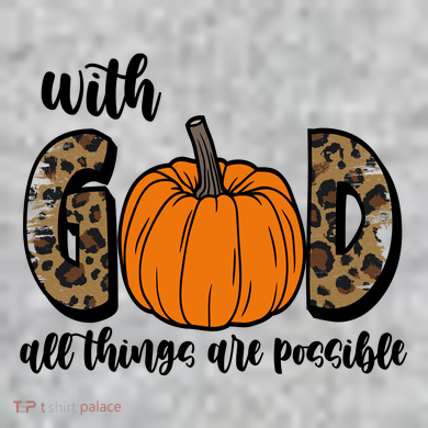 With God All Things Are Possible Fall Pumpkin The Baniff Cuffed Pom Beanie