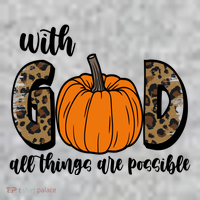 With God All Things Are Possible Fall Pumpkin The Baniff Cuffed Pom Beanie thumb 2