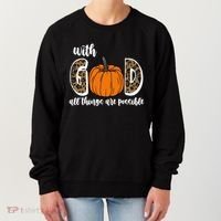With God All Things Are Possible Fall Pumpkin Women's Sweatshirt thumb 0