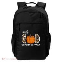 With God All Things Are Possible Fall Pumpkin Backpack thumb 0