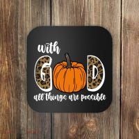 With God All Things Are Possible Fall Pumpkin Coaster thumb 0