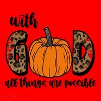 With God All Things Are Possible Fall Pumpkin Santa Hat thumb 1