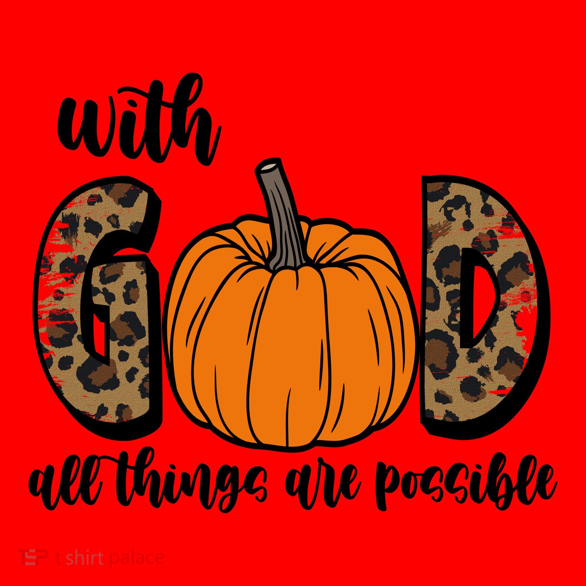 With God All Things Are Possible Fall Pumpkin Santa Hat