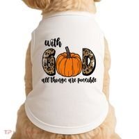 With God All Things Are Possible Fall Pumpkin Doggie Tank thumb 0