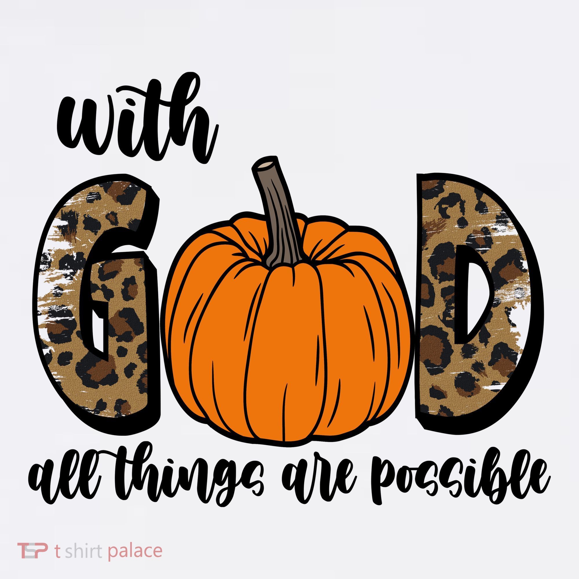 With God All Things Are Possible Fall Pumpkin USA-Made Doggie Bandana