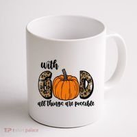 With God All Things Are Possible Fall Pumpkin Coffee Mug thumb 1