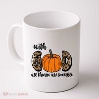 With God All Things Are Possible Fall Pumpkin Coffee Mug thumb 0