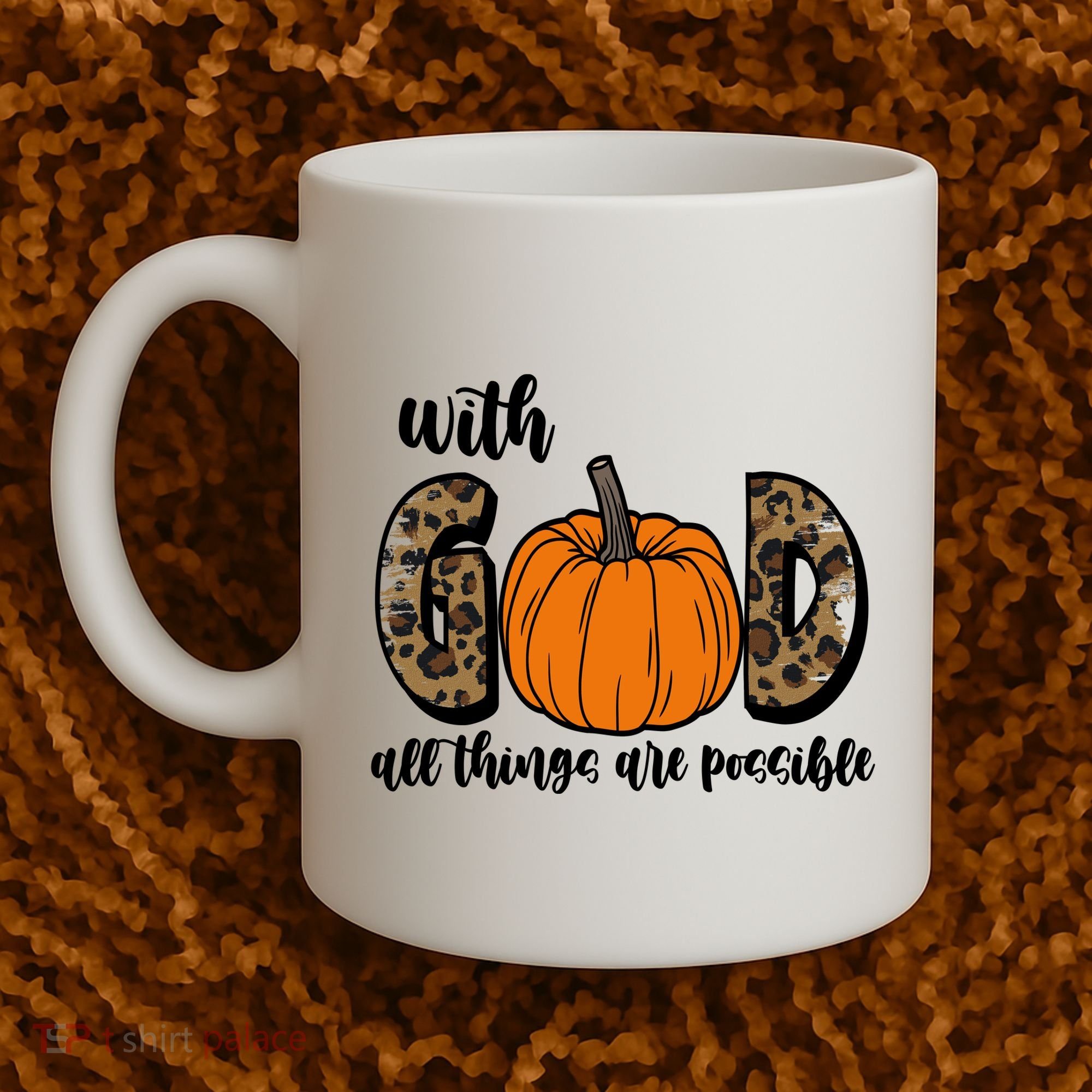 With God All Things Are Possible Fall Pumpkin Coffee Mug