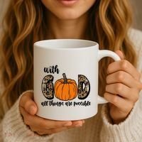 With God All Things Are Possible Fall Pumpkin Coffee Mug thumb 3