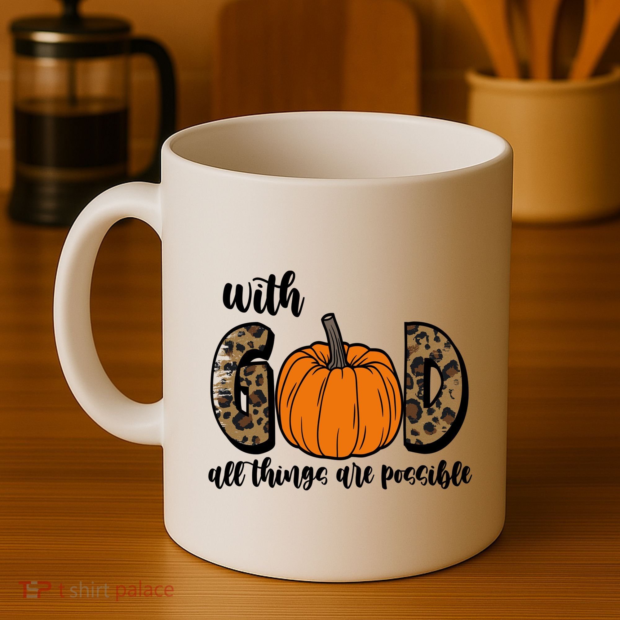 With God All Things Are Possible Fall Pumpkin Coffee Mug
