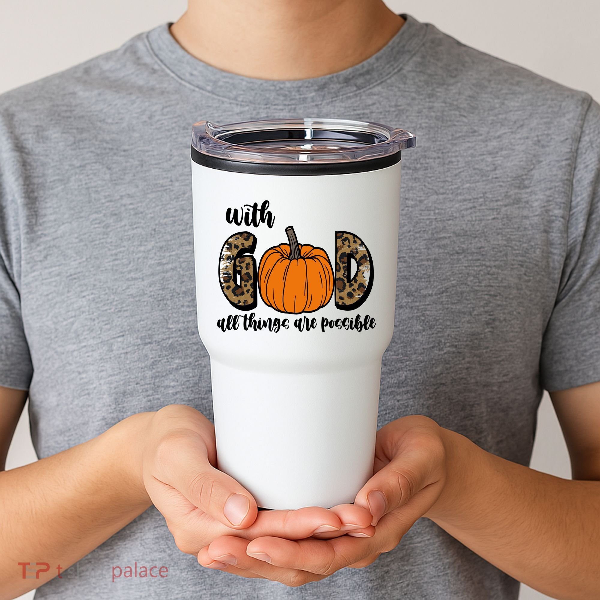 With God All Things Are Possible Fall Pumpkin Tumbler