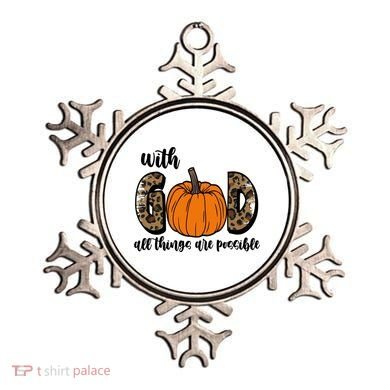 With God All Things Are Possible Fall Pumpkin Ornament
