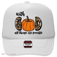 With God All Things Are Possible Fall Pumpkin Hat thumb 0