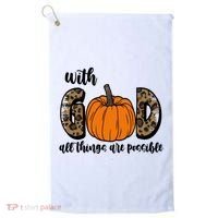 With God All Things Are Possible Fall Pumpkin Golf Towel thumb 0