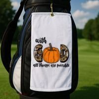 With God All Things Are Possible Fall Pumpkin Golf Towel thumb 2