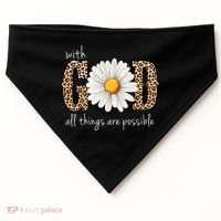 With God All Things Are Possible Sunflower USA-Made Doggie Bandana thumb 0