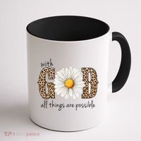 With God All Things Are Possible Sunflower Coffee Mug thumb 1