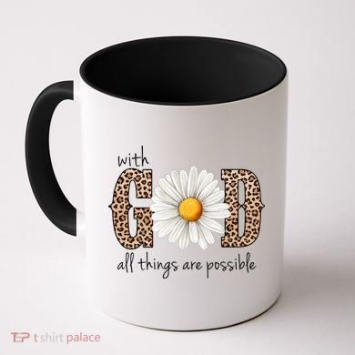 With God All Things Are Possible Sunflower Coffee Mug