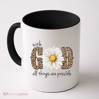 With God All Things Are Possible Sunflower Coffee Mug thumb 0