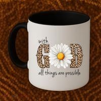 With God All Things Are Possible Sunflower Coffee Mug thumb 2