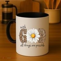 With God All Things Are Possible Sunflower Coffee Mug thumb 4