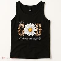 With God All Things Are Possible Sunflower Tank Top thumb 2