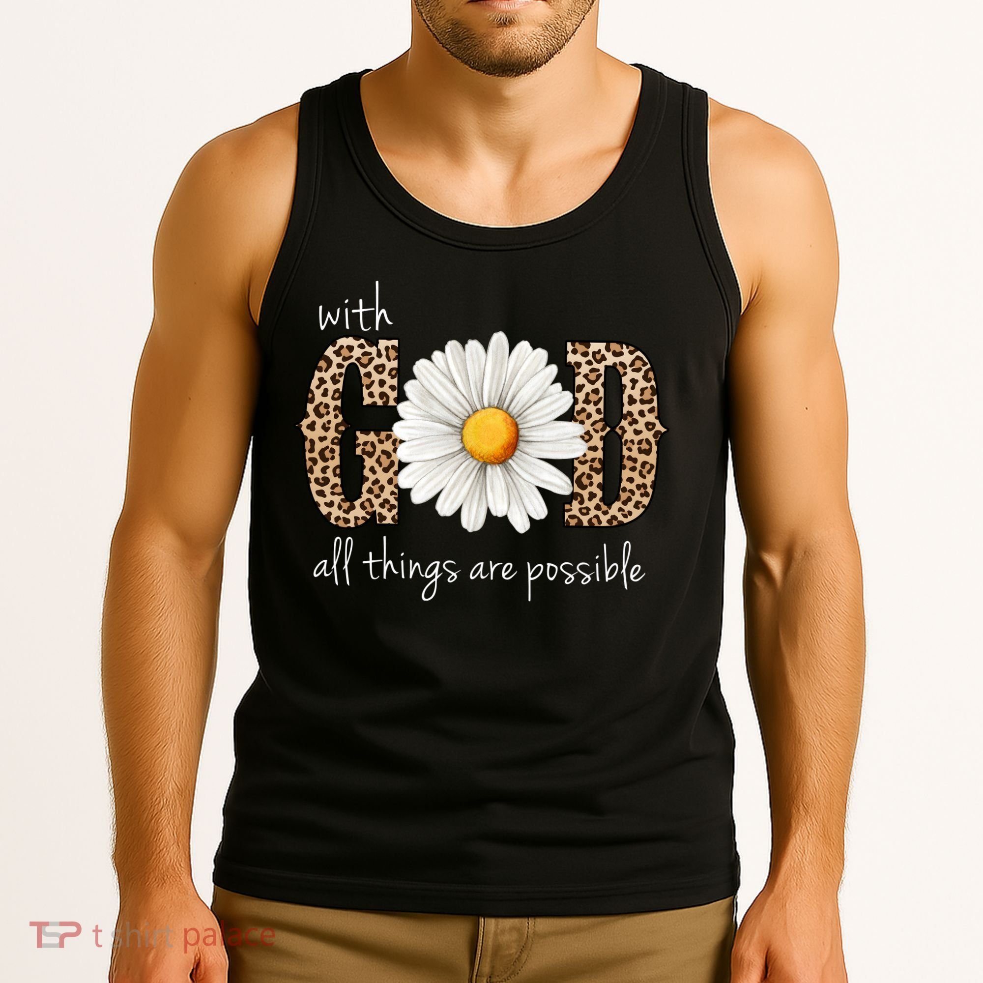 With God All Things Are Possible Sunflower Tank Top