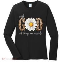With God All Things Are Possible Sunflower Women's Long Sleeve Shirt thumb 0