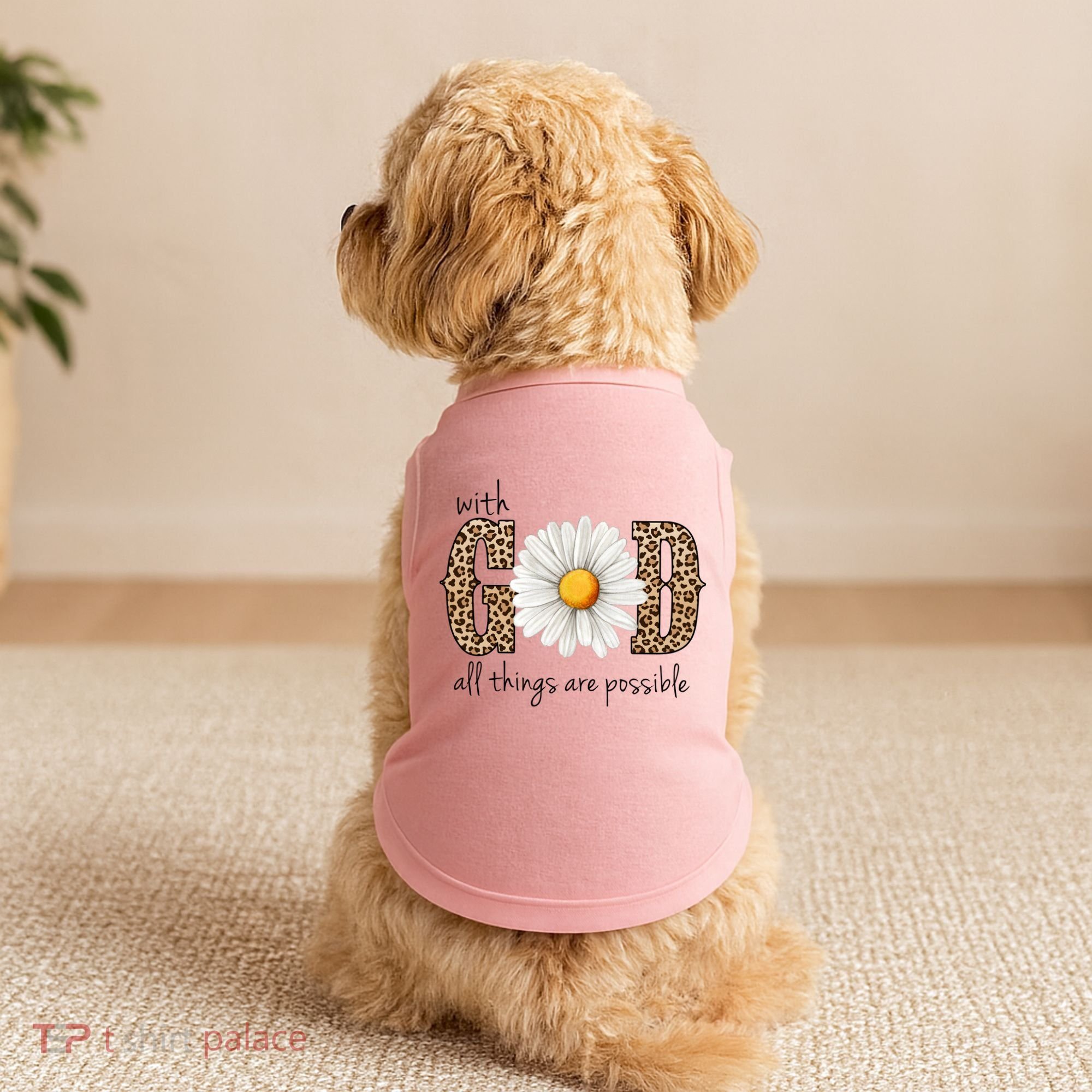 With God All Things Are Possible Sunflower Doggie Tank