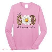 With God All Things Are Possible Sunflower Long Sleeve Shirt thumb 0