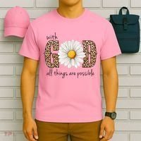 With God All Things Are Possible Sunflower T-Shirt thumb 6