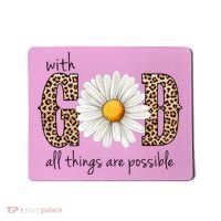 With God All Things Are Possible Sunflower Mousepad thumb 0