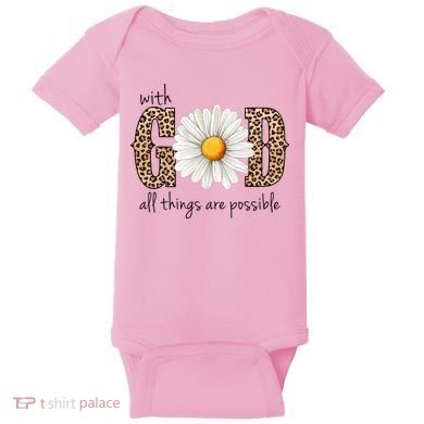 With God All Things Are Possible Sunflower Baby Bodysuit