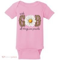 With God All Things Are Possible Sunflower Baby Bodysuit thumb 0