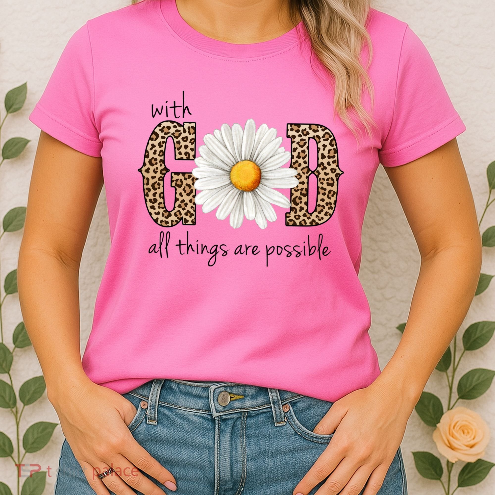 With God All Things Are Possible Sunflower Women's T-Shirt