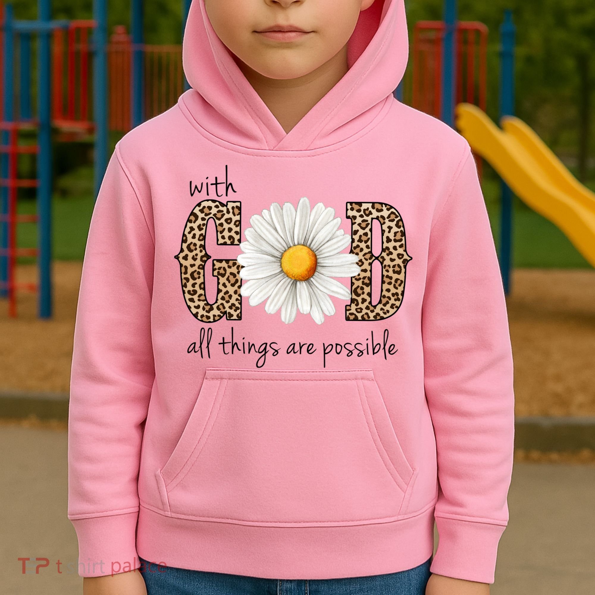 With God All Things Are Possible Sunflower Kids Hoodie