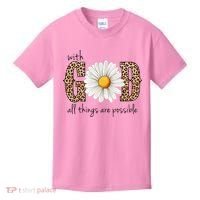 With God All Things Are Possible Sunflower Kids T-Shirt thumb 0