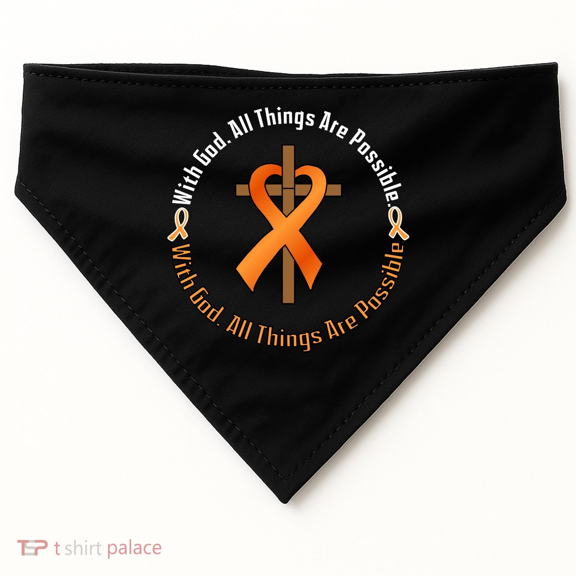 With God All Things Are Possible Multiple Sclerosis Awareness USA-Made Doggie Bandana