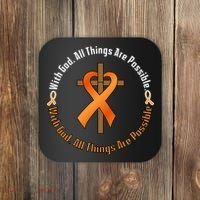 With God All Things Are Possible Multiple Sclerosis Awareness Coaster thumb 0