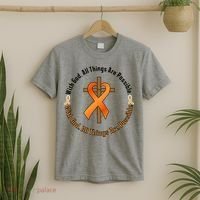 With God All Things Are Possible Multiple Sclerosis Awareness T-Shirt thumb 2